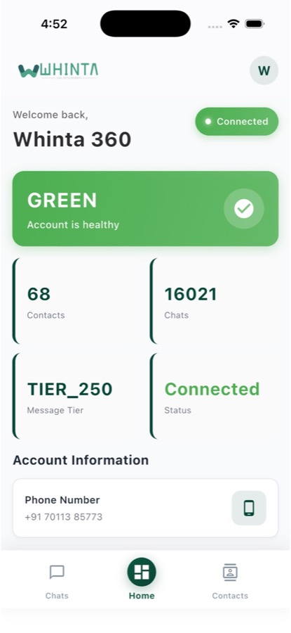 Whinta app screenshot