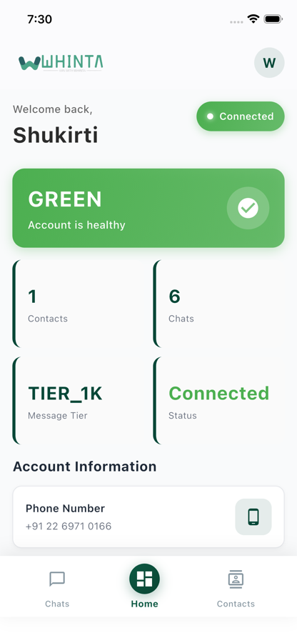 Whinta app screenshot
